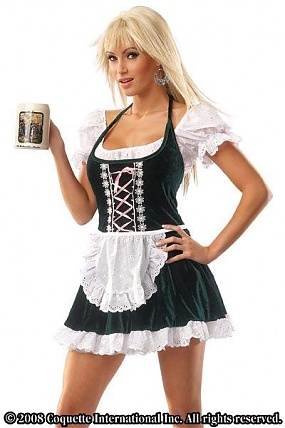 BEER GIRL GREEN/WHT OS